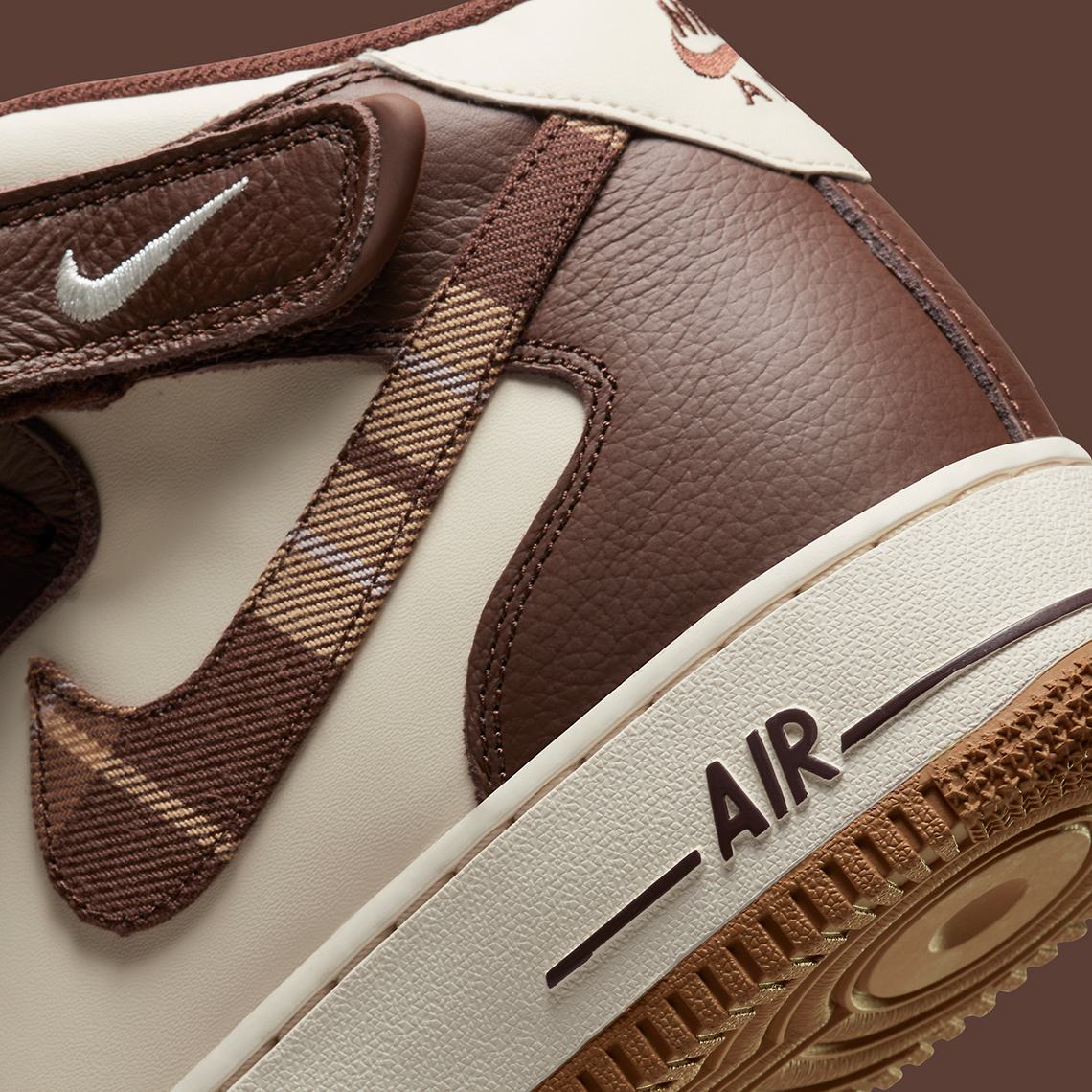 Nike Air Force 1 Mid Brown Plaid DV0792-100 | SneakerNews.com