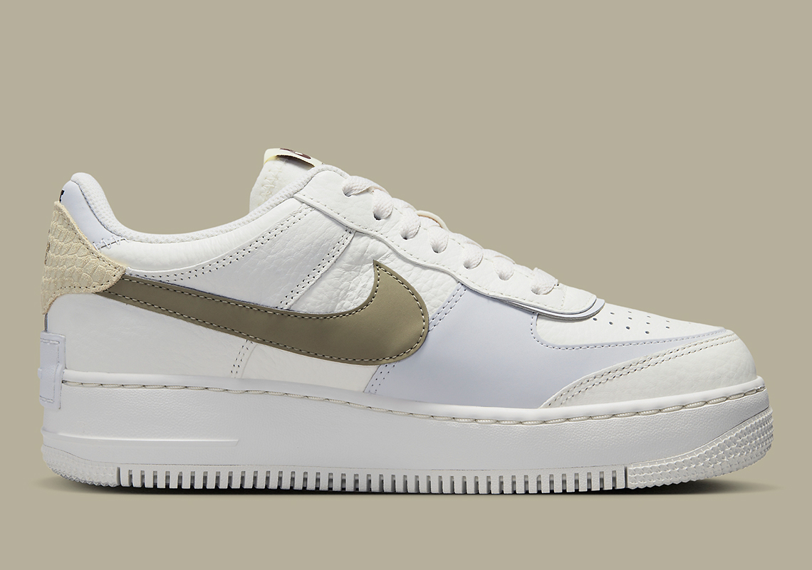 Mismatched Swooshes And Tan Snakeskin Accent The Latest Nike Air Force ...