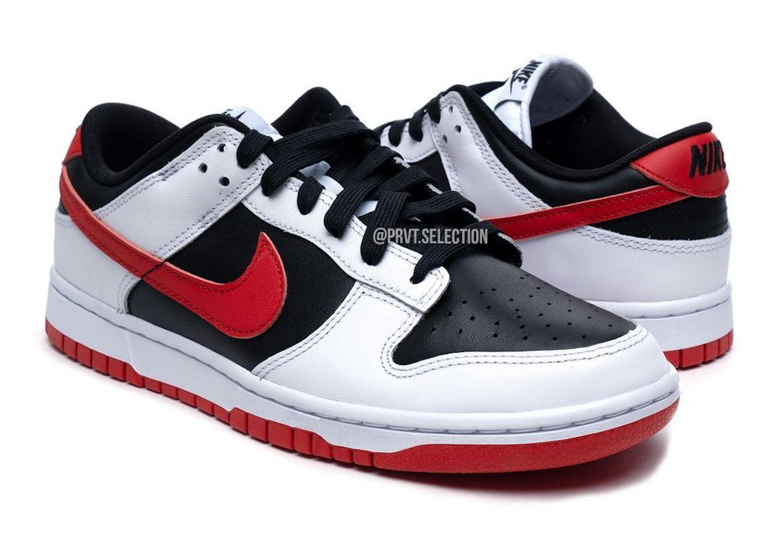 Another "Reverse Panda" Nike Dunk Low Appears With Red Swooshes