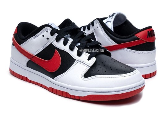 Another “Reverse Panda” Nike Dunk Low Appears With Red Swooshes