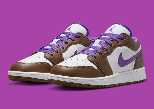Chocolate Brown And Violet Pair Together For A GS Air Jordan 1 Low