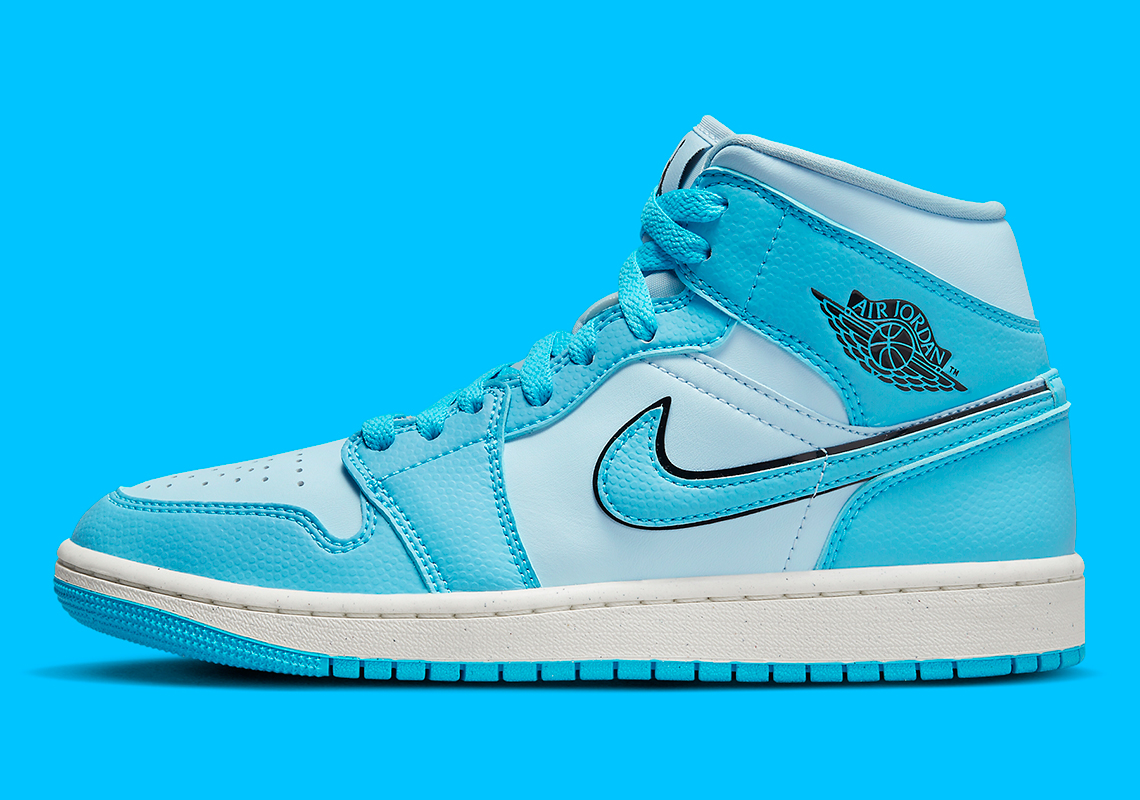 The Air Jordan 1 Mid “University Blue” Features “Aged” Midsoles