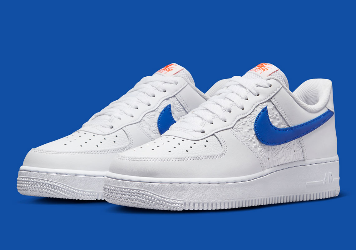 Air force 1 hot sale low blue swoosh