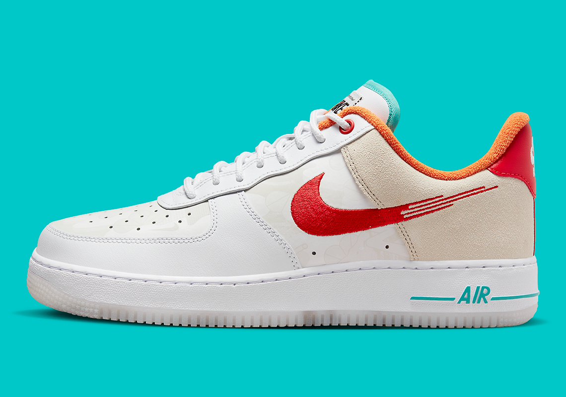 Nike Air Force 1 Low Just Do It White Red Teal 1