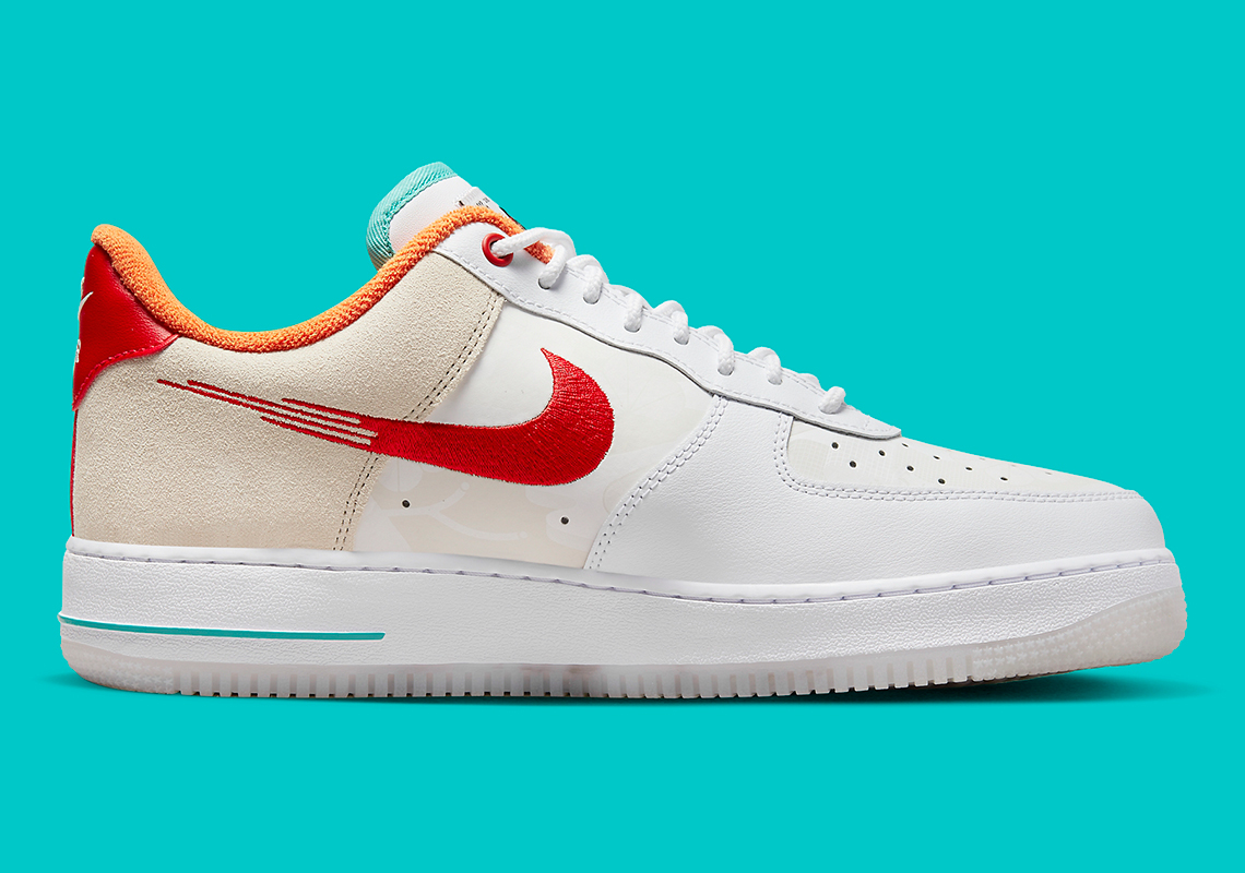 Nike Air Force 1 Low Just Do It White Red Teal 2