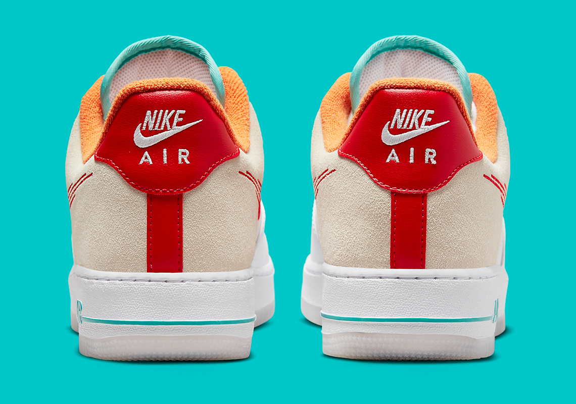 Nike Air Force 1 Low Just Do It White Red Teal 3