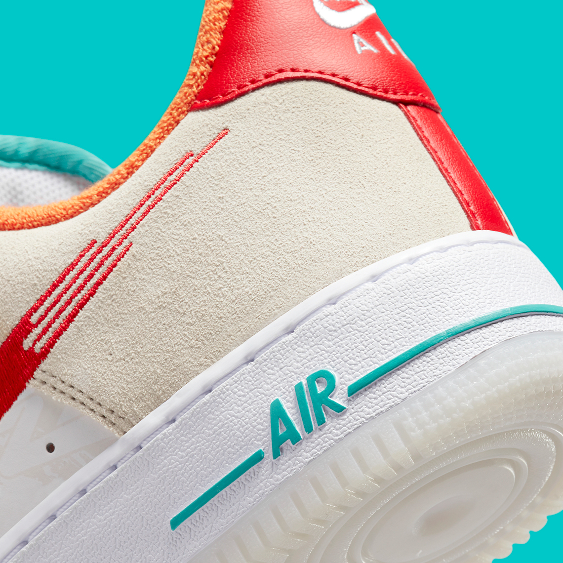 Nike Air Force 1 Low Just Do It White Red Teal 6
