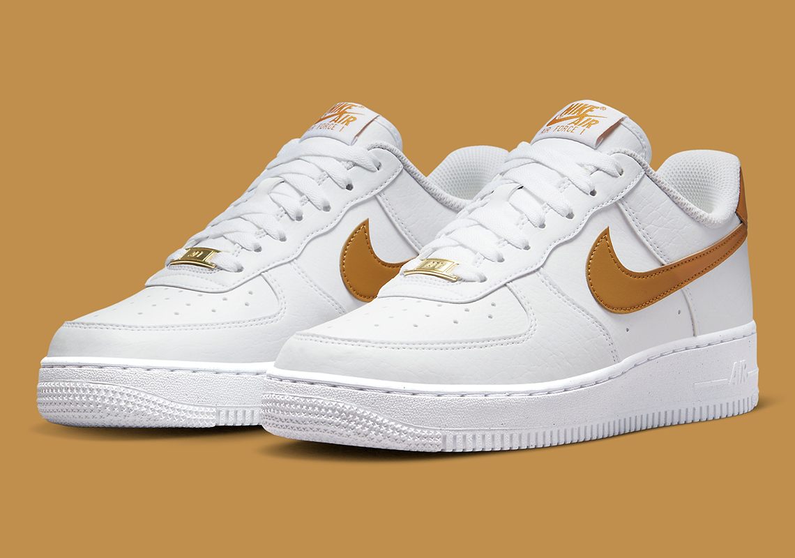 The Women's Nike Air Force 1 Low Next Nature Appears In "Gold Suede"