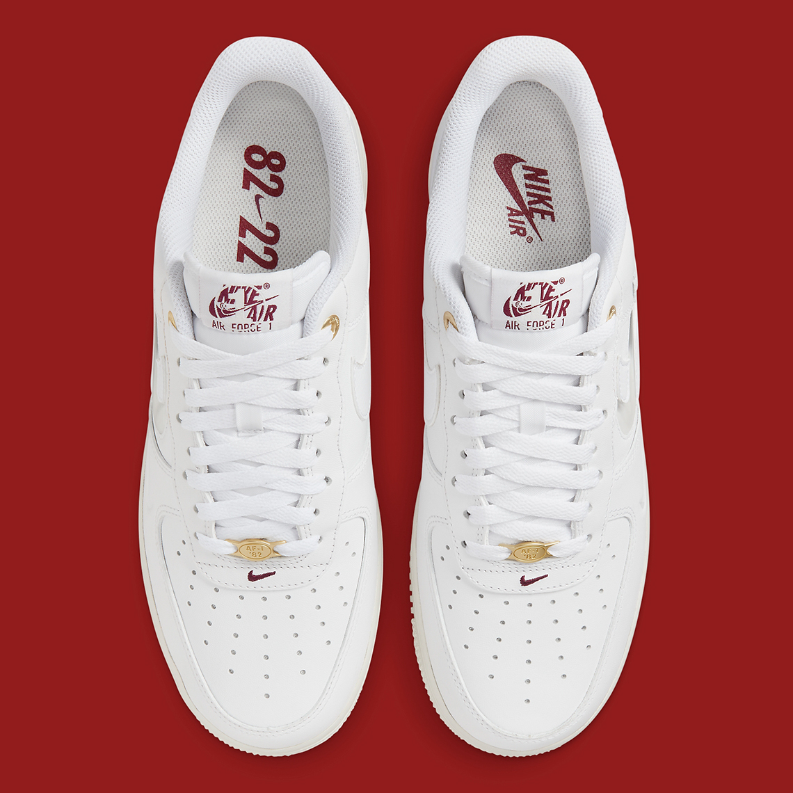 Nike Air Force 1 Premium White Sail Team Red DQ7664-100