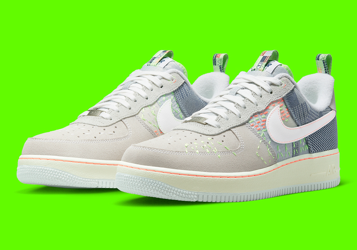 Nike Blends Sashiko Methods And Neons On The Air Force 1 Low