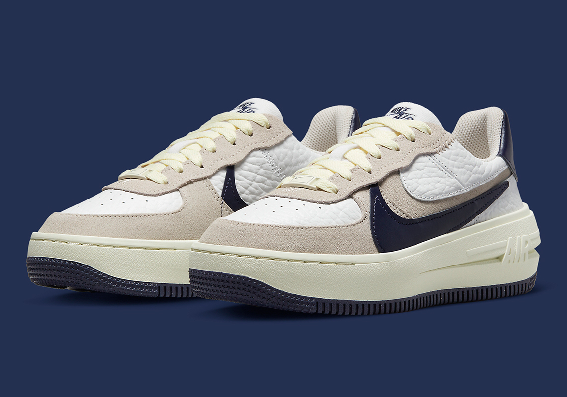Classic White And Navy Give The Nike Air Force 1 PLT.AF.ORM A Vintage Appeal