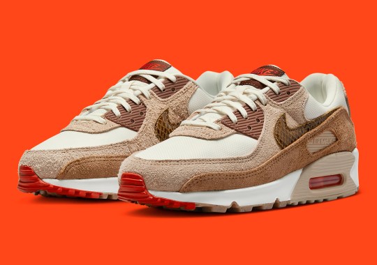 Autumn Brown Tones Grace The Nike Air Max 90 Featuring Snakeskin Textiles