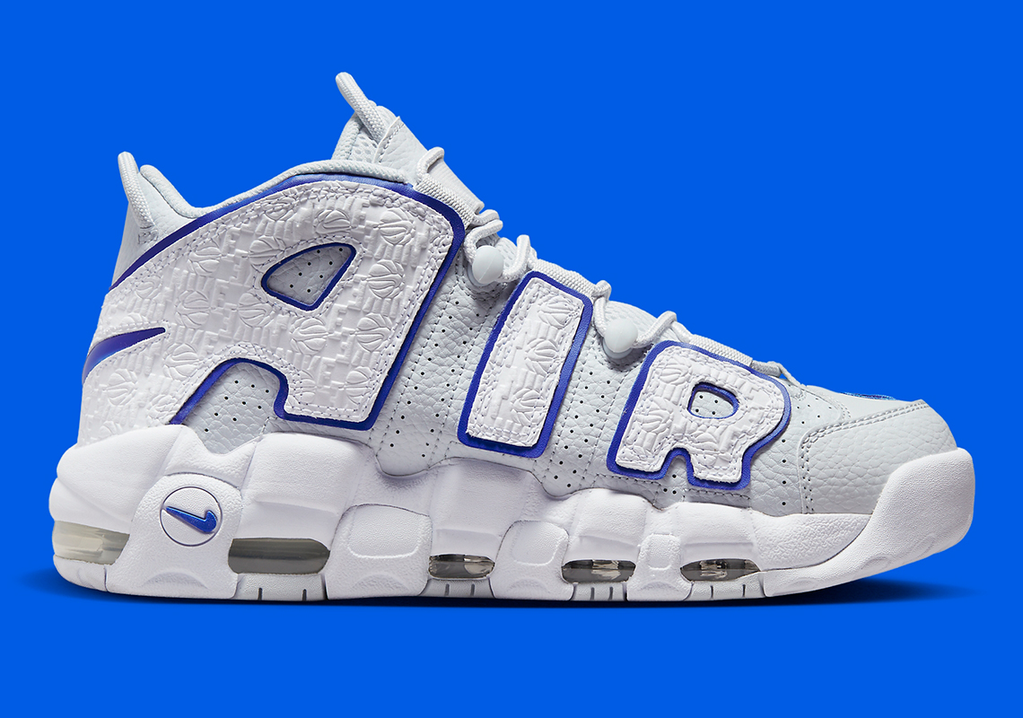 Nike air uptempo on sale blue and white