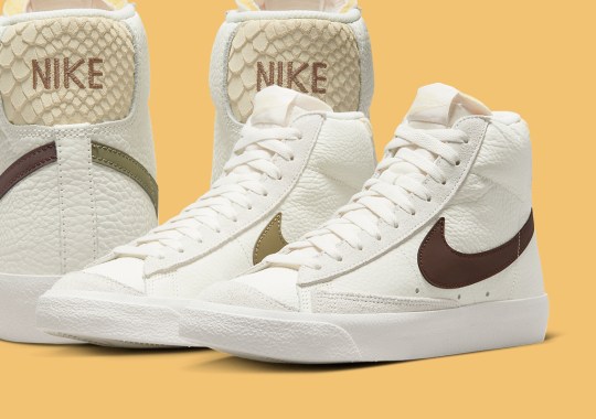 Mismatched Swooshes And Python Textures Outfit The Latest Nike Blazer Mid ’77