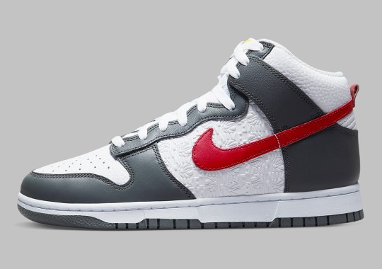 The Nike Dunk High “Embossed” Appears In Grey And Red