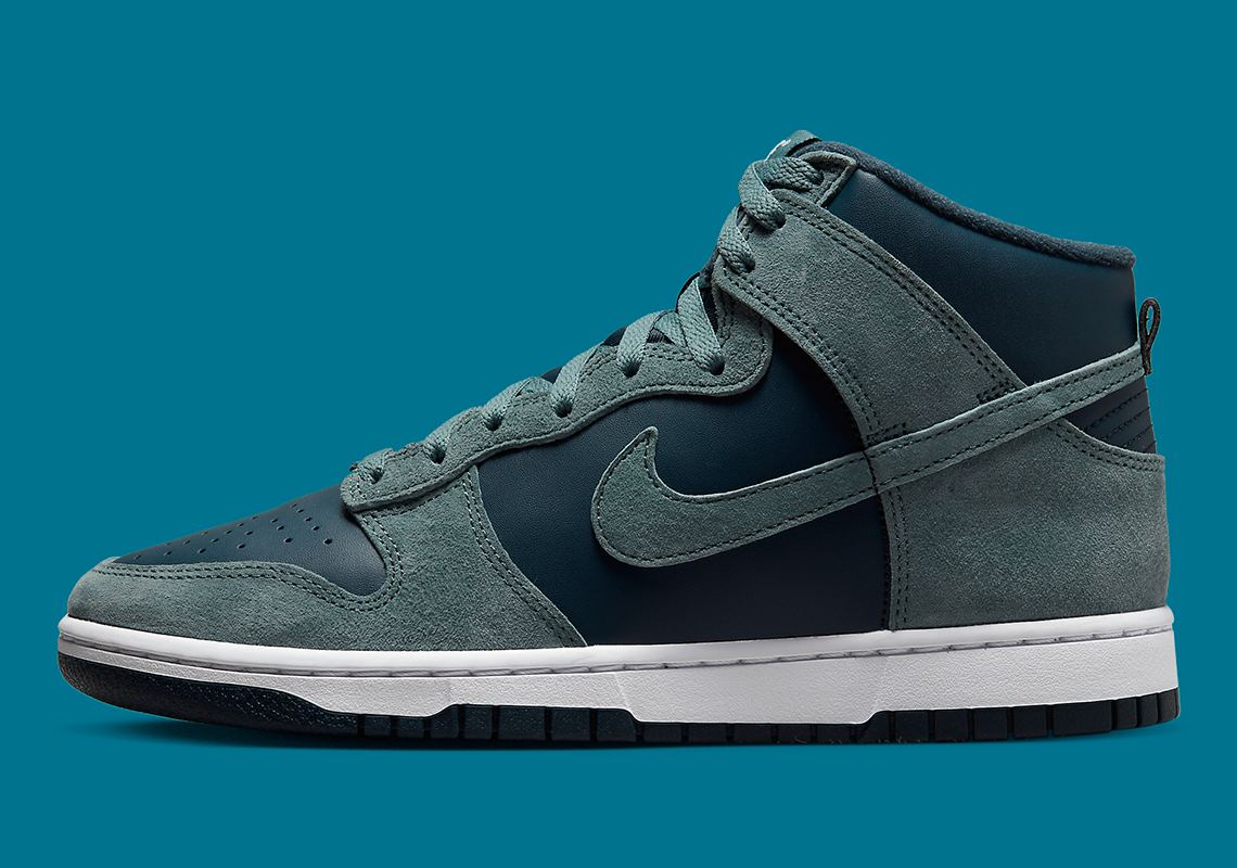 Nike Dunk High Teal Suede 8