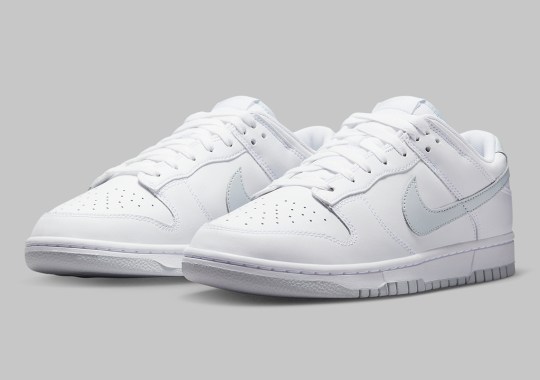 The Nike Dunk Low Appears In An Arctic White And Pure Platinum Blend