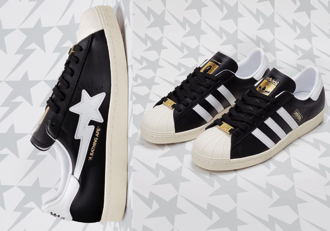 A BATHING APE® Revisits The adidas Superstar With A "Black/White" Look