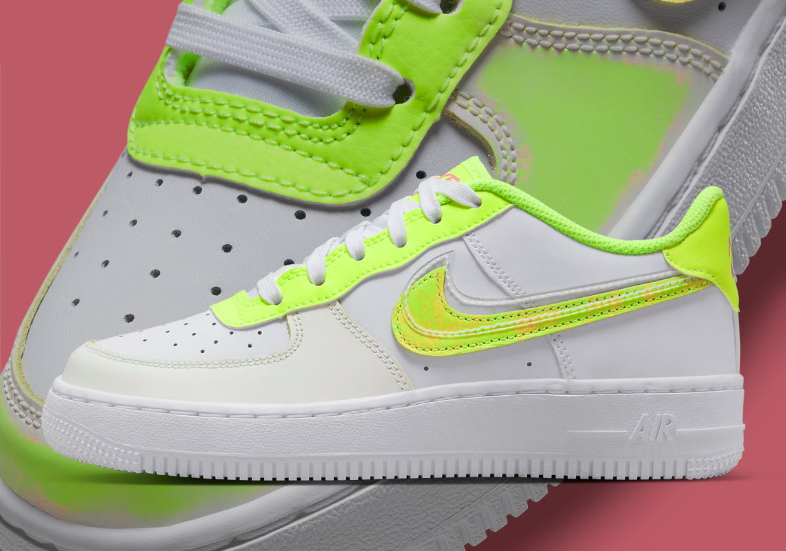 This Kid's Nike Air Force 1 Low Features Hidden Neon Green Flair