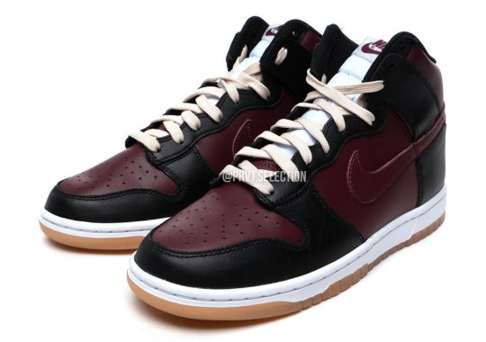 The Nike Dunk High Goes Black And Redwood