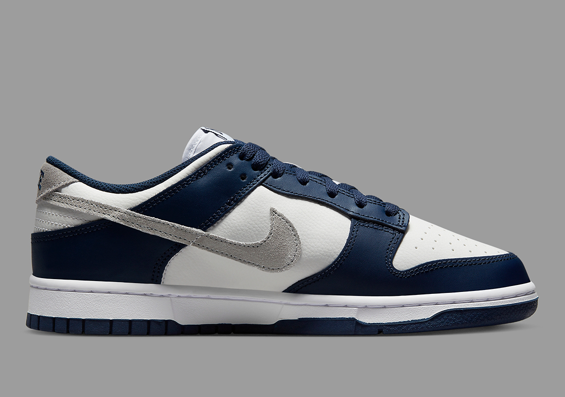 nike dunk low midnight navy white