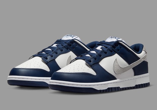 The Nike Dunk Low Dresses Up In White, Grey, And Navy