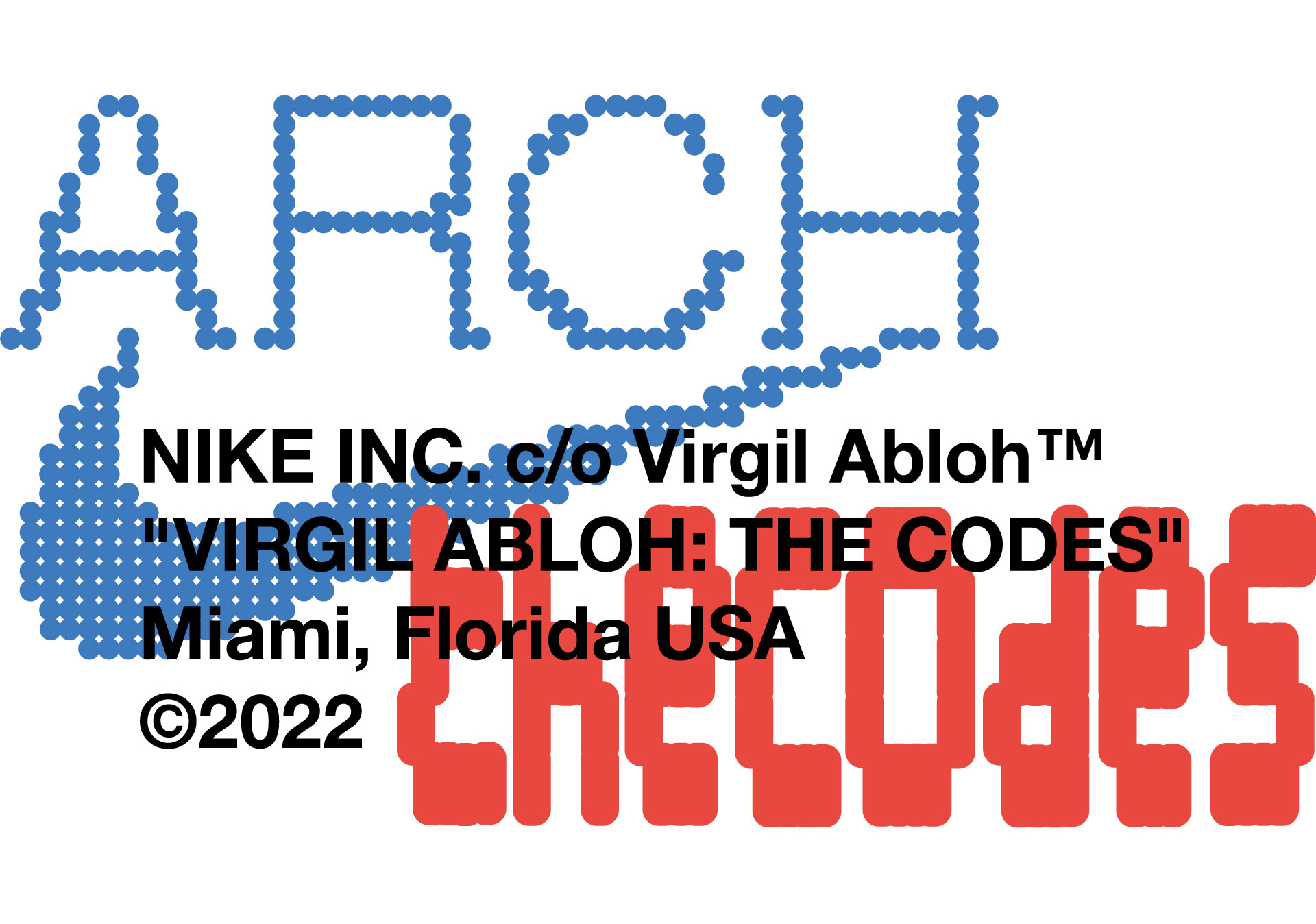 Nike & VA Securities Present Virgil Abloh: The Codes c/o Architecture Miami  Art Week Exhibition