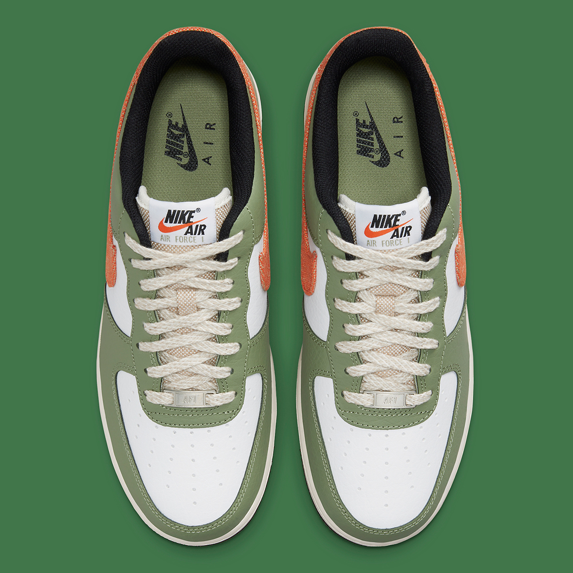 nike air force 1 low oil green safety orange FD0758 386 4