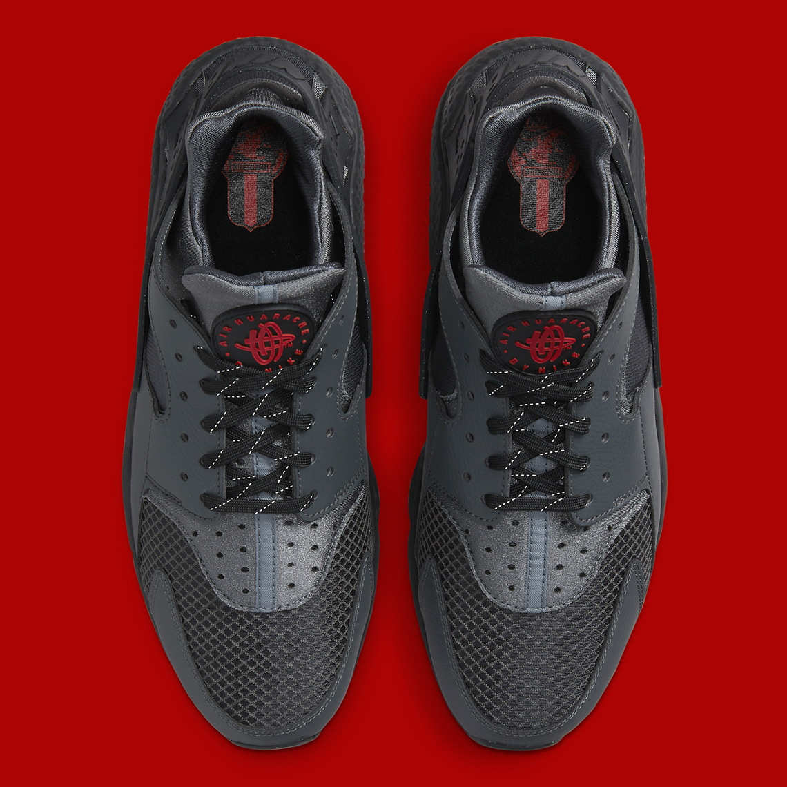 Nike Air Huarache Enact A-Gloomy Aesthetic Pitch-Black Leathers 