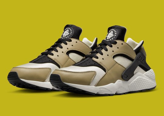 The Nike Air Huarache Features Light Olive Exteriors