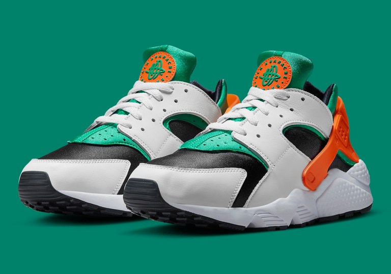 Nike Air Huarache Miami Dolphins White Orange Green DD1068-111 Men\'s Size 12 Nike Air Huarache Miami Hurricanes White Green Orange DD1068  main image 4