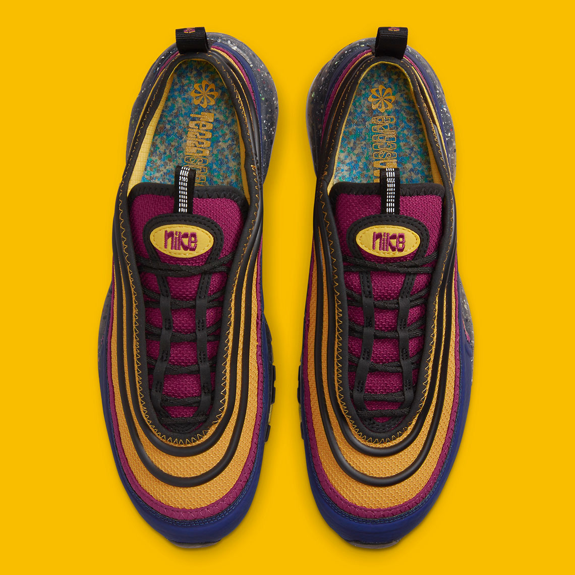 purple and yellow air max 97