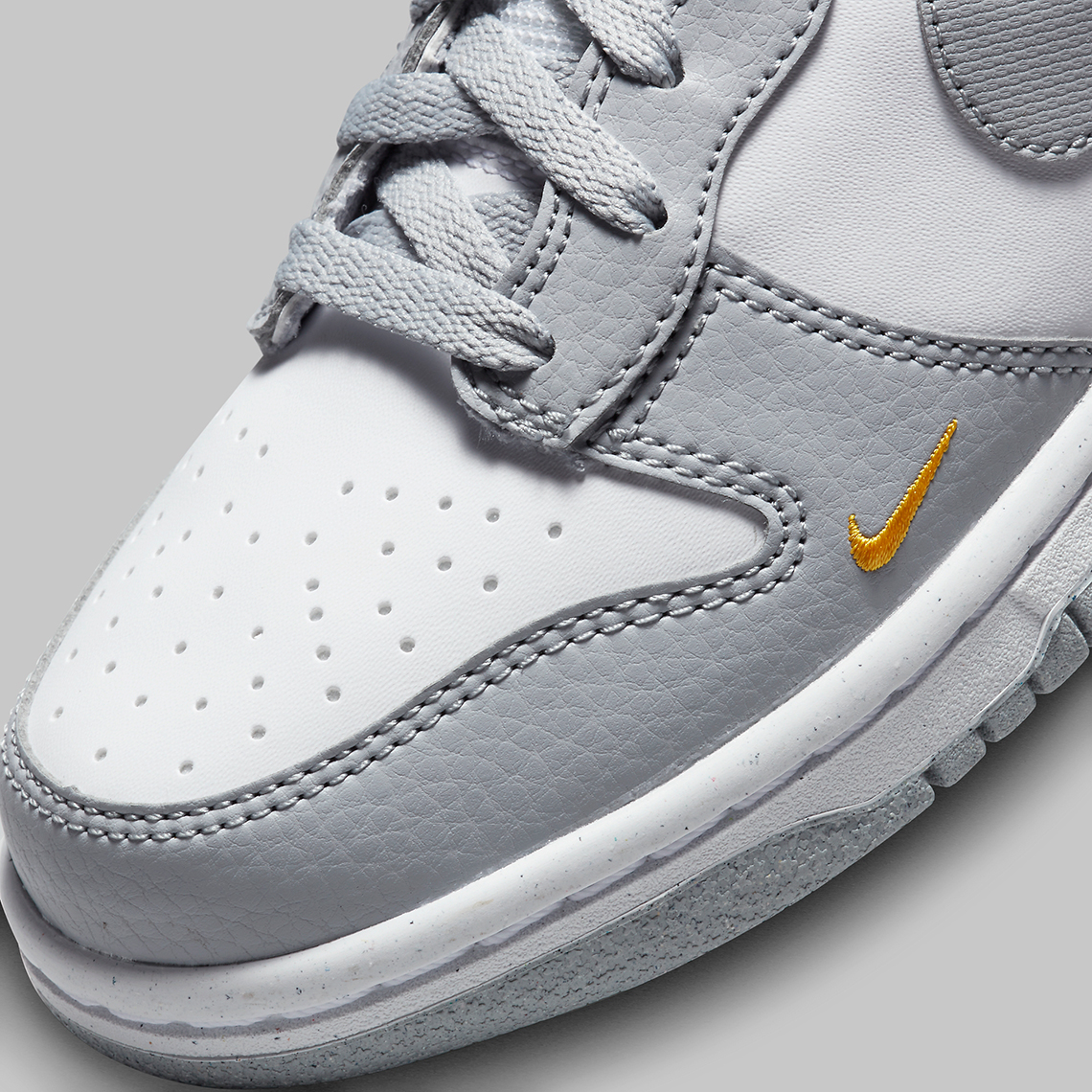 Nike Dunk High Gs Grey White Orange Fd9773 001 1