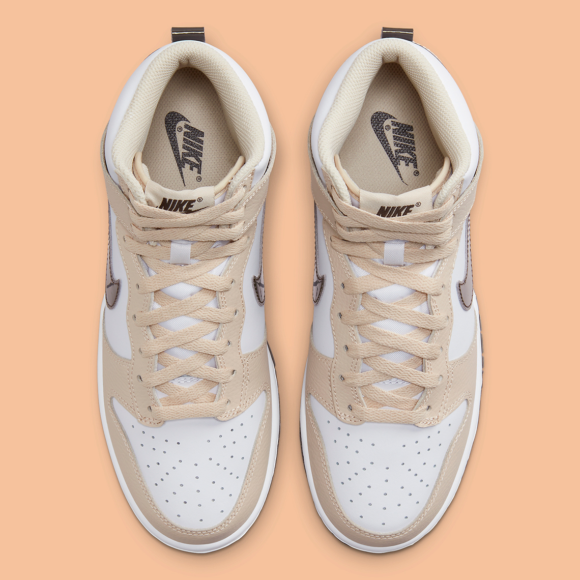 nike dunk high white tan