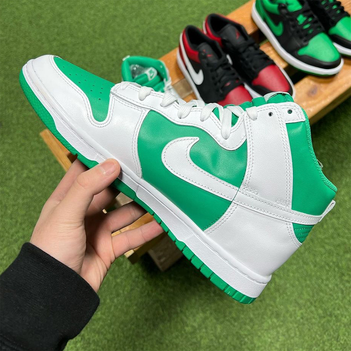 Nike dunk high hot sale green white