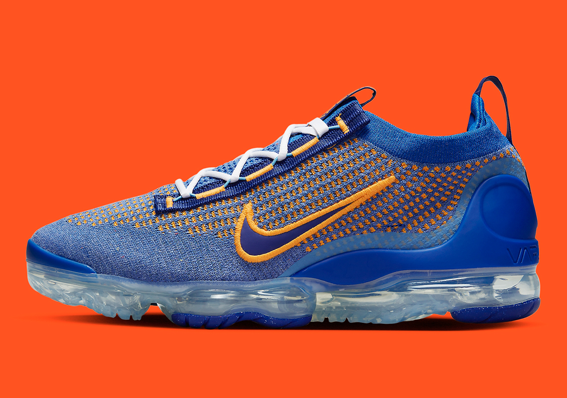vapormax flyknit orange and blue