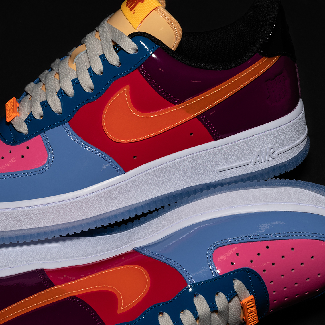 undefeated nike air force 1 patent total orange 4
