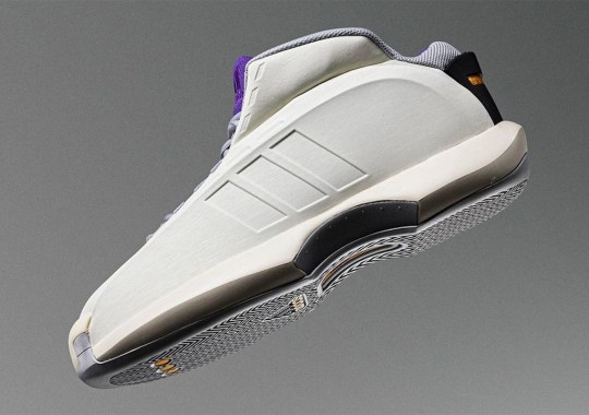 The adidas Crazy 1 Presents An Off-White Body With Purple And Grey Accents