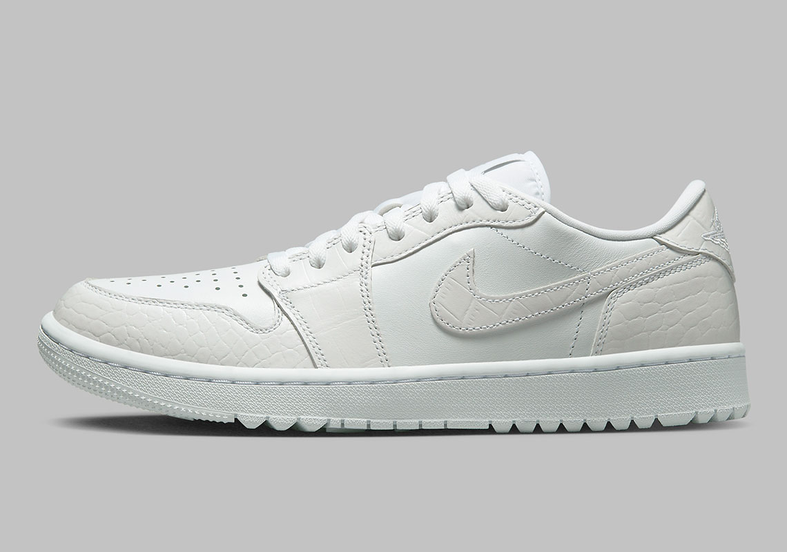 最高の品質の AirJordan1 Skin Crocodile White Golf Low スニーカー