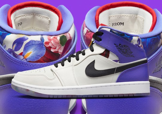 Gift Flowers In Sneaker Form On Valentine's Day With The brown and orange nike dunks black and pink blue Mid