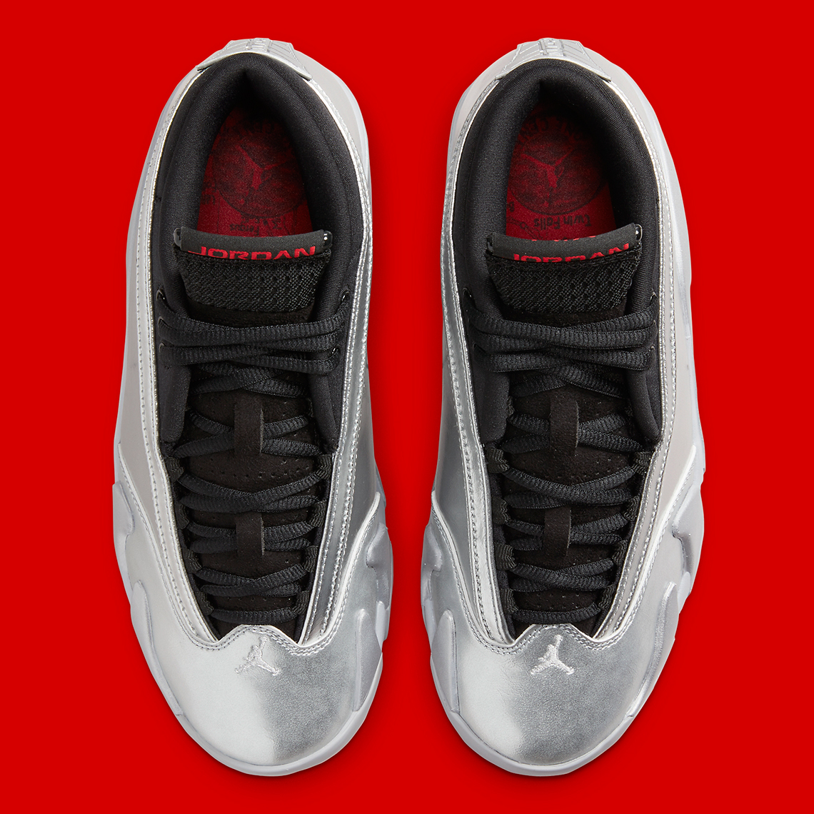 Tyga Poses in Travis Scotts Air Jordan Sneakers Low Metallic Silver Fire Red Wolf Grey Black Dh4121 060 3