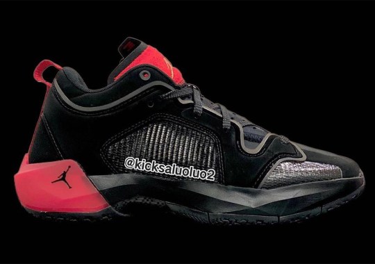 The Air Jordan 37 Low Surfaces In Black And Red