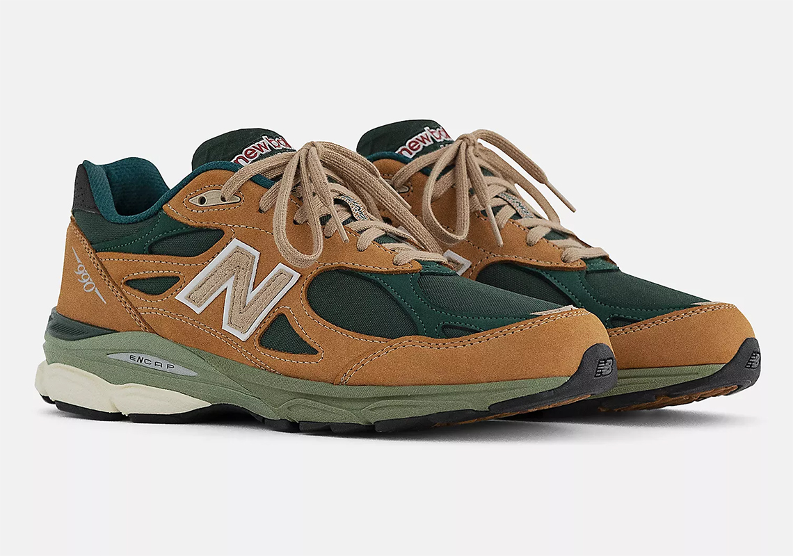 The New Balance 990v3 MADE in USA "Tan/Green" Releases On January 26th