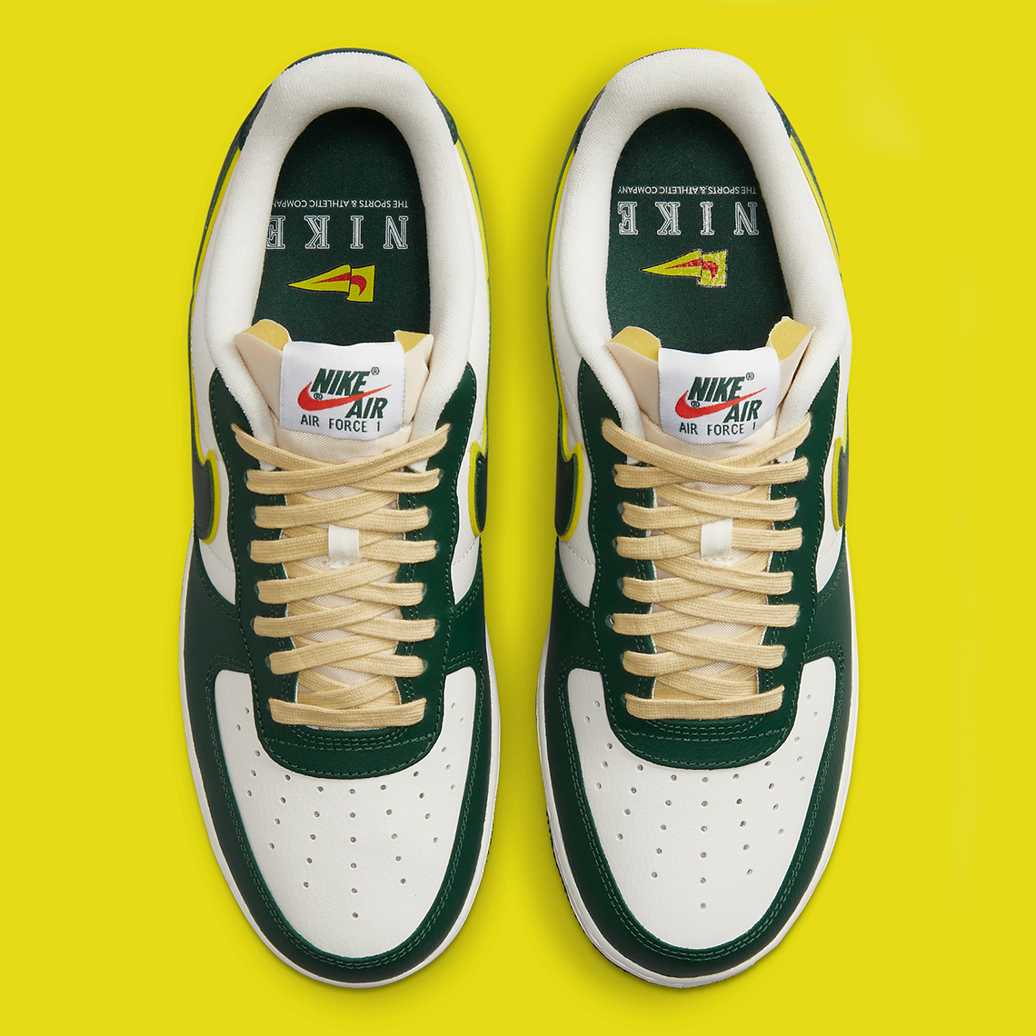 yellow and green air force ones