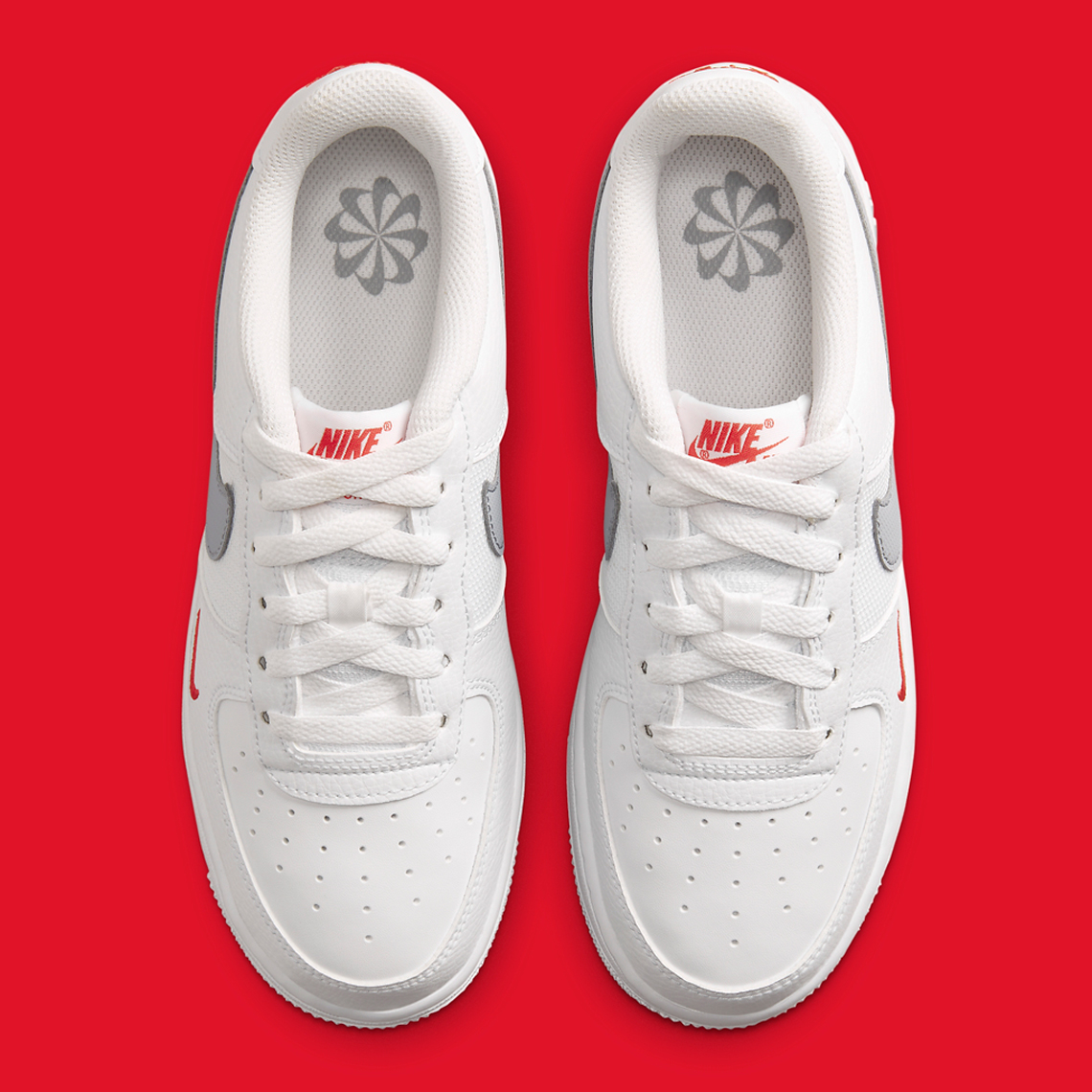 nike air force 1s red and white