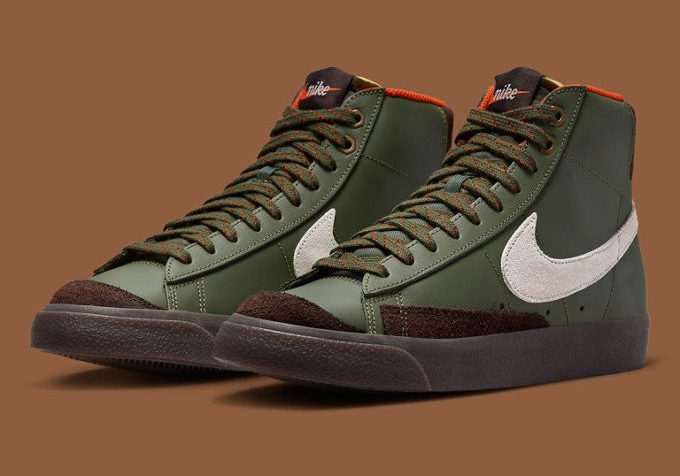 Nike Blazer Mid 77 Vintage Army Mens Leather Athletic Shoes Size 8.5 DZ5176-300 Nike Blazer Mid 77 Vintage Army Mens Leather Athletic Shoes  main image 2
