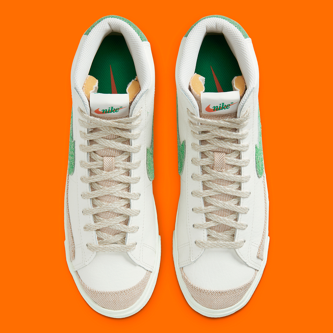 nike blazer mid 77 white green orange FD0759 133 3