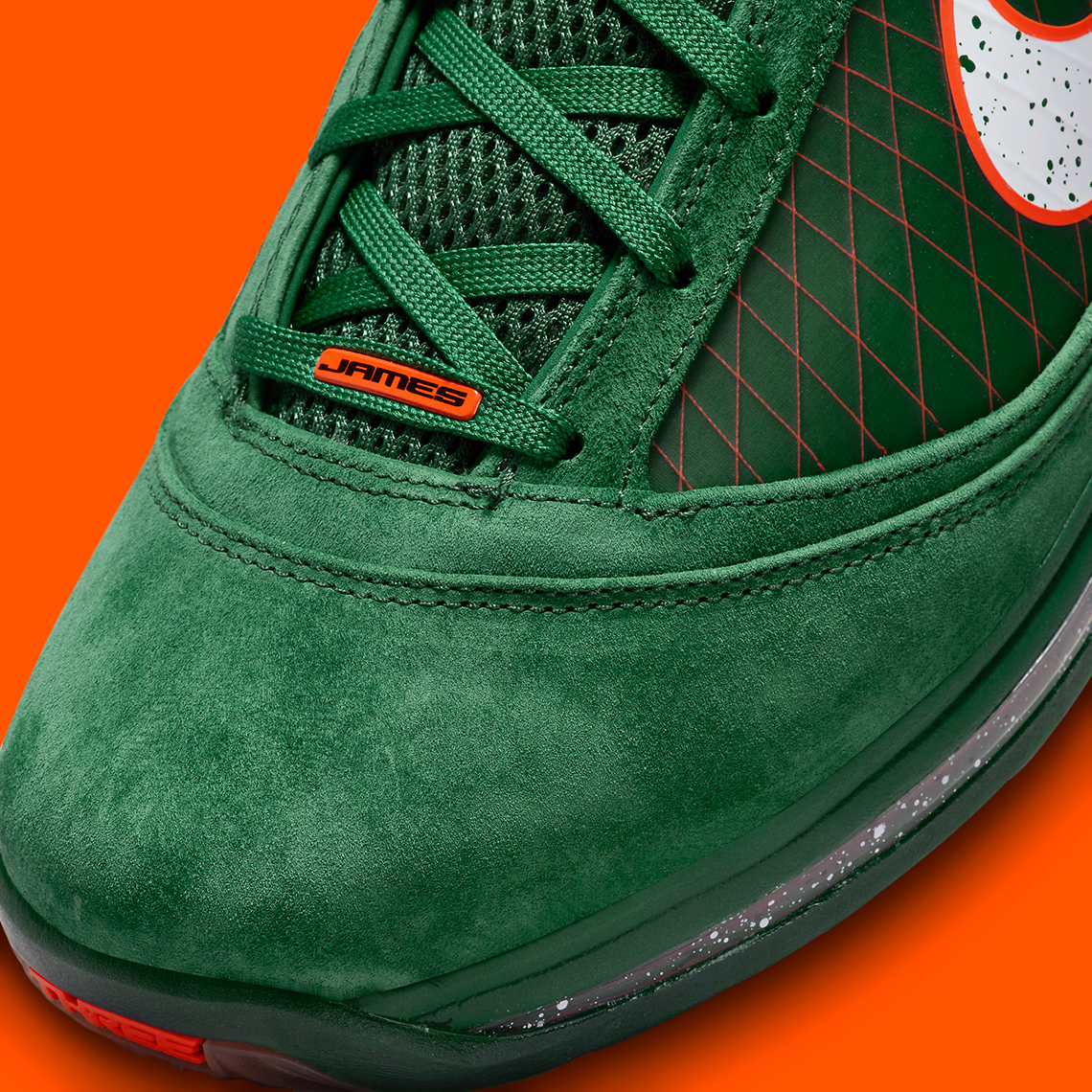 Nike Lebron 7 Famu Gorge Green Total Orange Dx8554 300 10