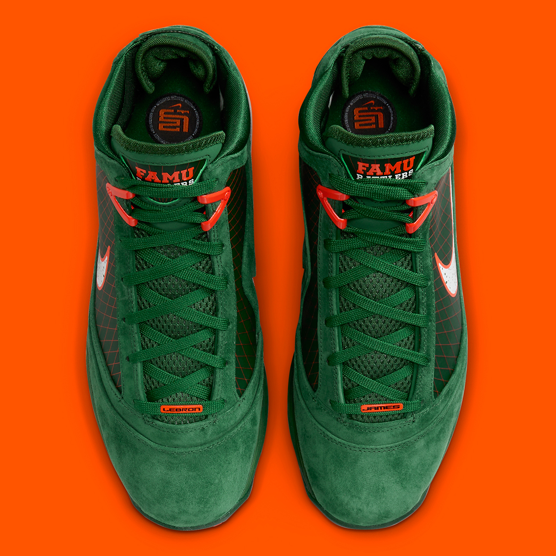 Nike Lebron 7 Famu Gorge Green Total Orange Dx8554 300 5
