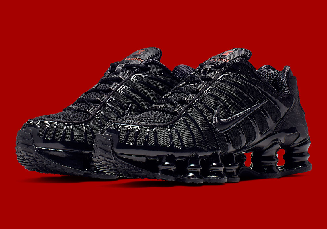 Nike Brings A Cool "Black/Red" Look To This Women's Shox TL